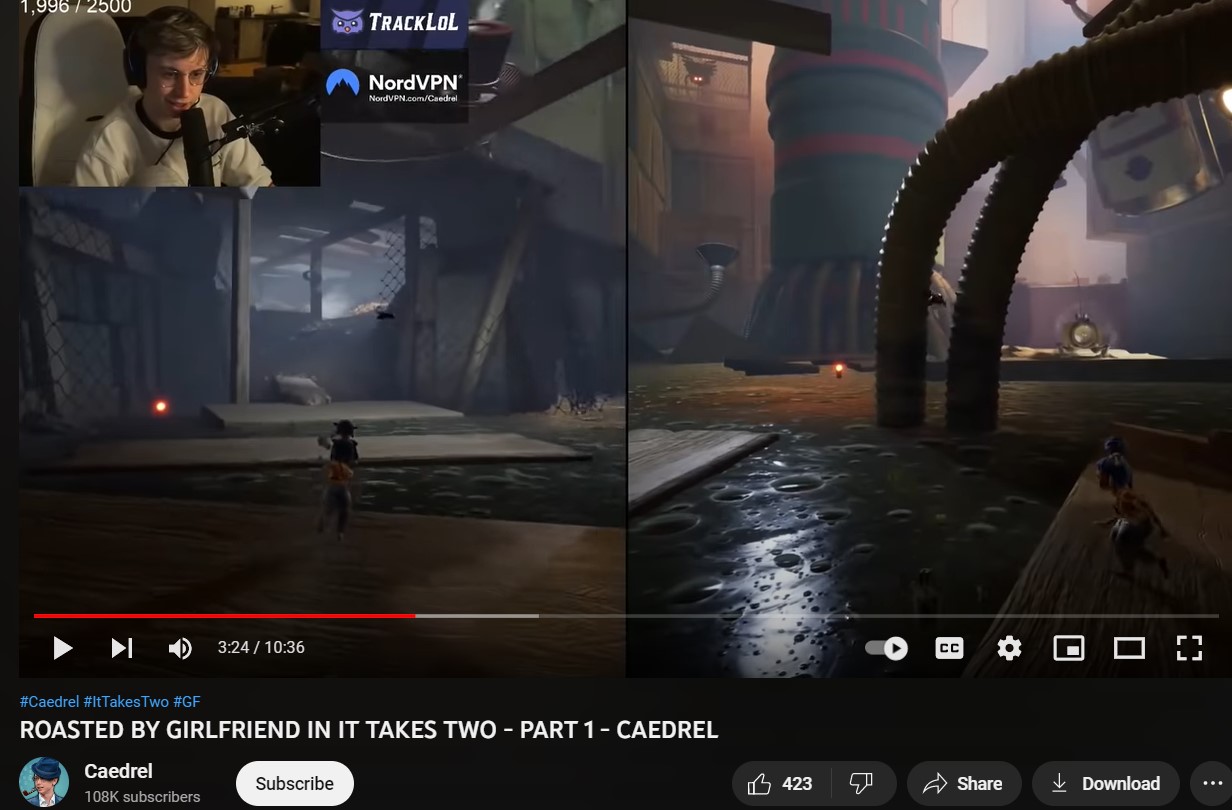 Caedrel and his girlfriend, Corinna playing the game, It takes two.