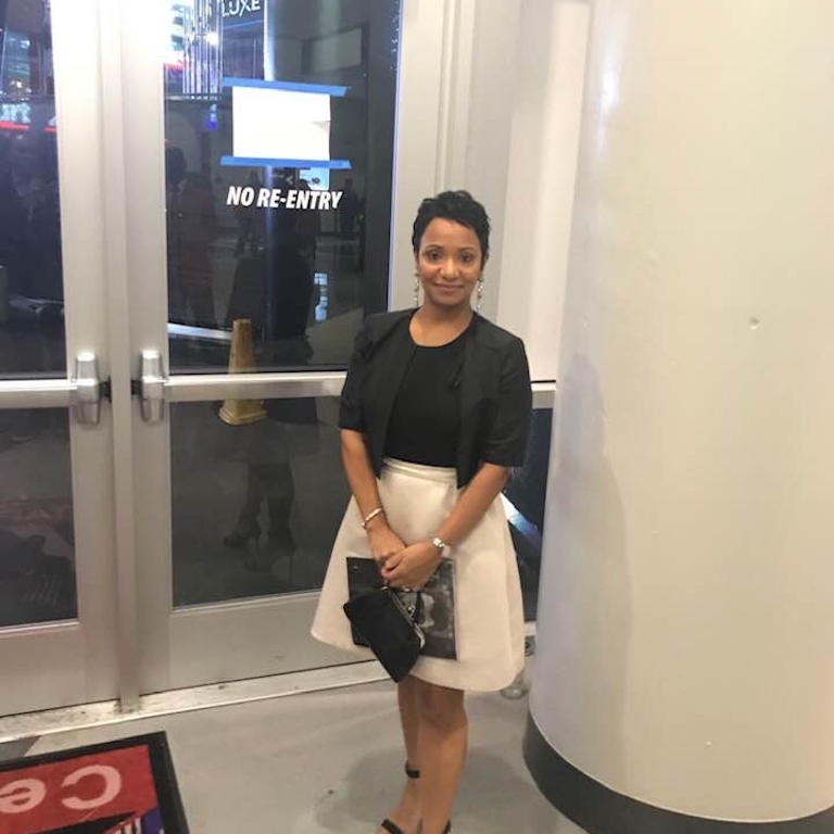 Kennisandra Jeffries, seen her at an event, is a social worker with the 1199 SEIU Benefit Fund