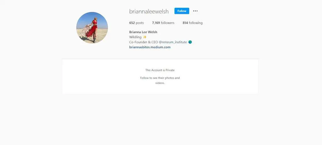 Unlike Dr. Mark Hyman Brianna Lee Welsh Instagram account is private